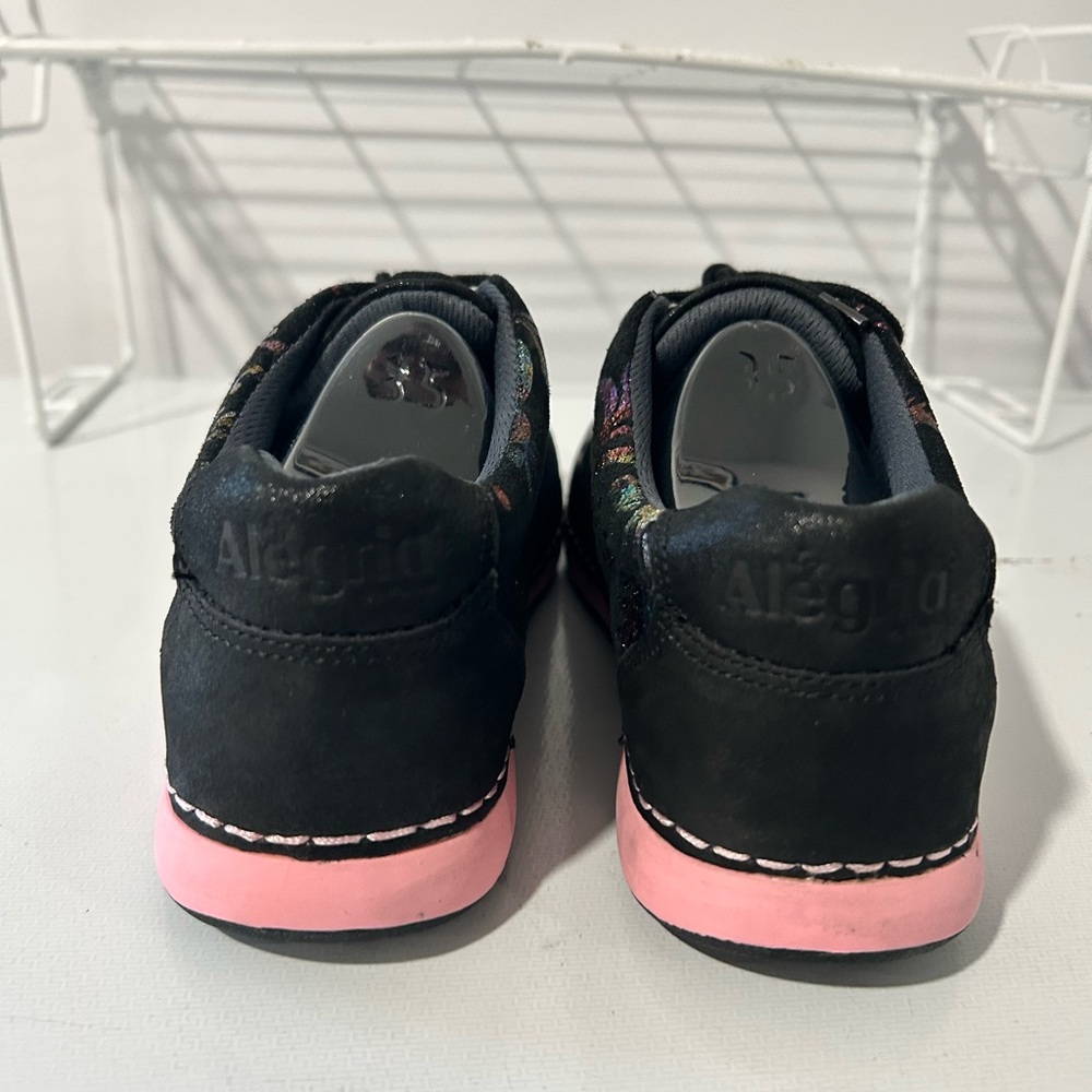 Alegria ESSENCE REGAL BEAUTY BLACK LEATHER SNEAKERS SHOES WOMENS SZ 5-5.5 - Picture 5 of 7